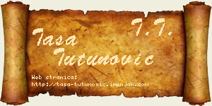 Tasa Tutunović vizit kartica